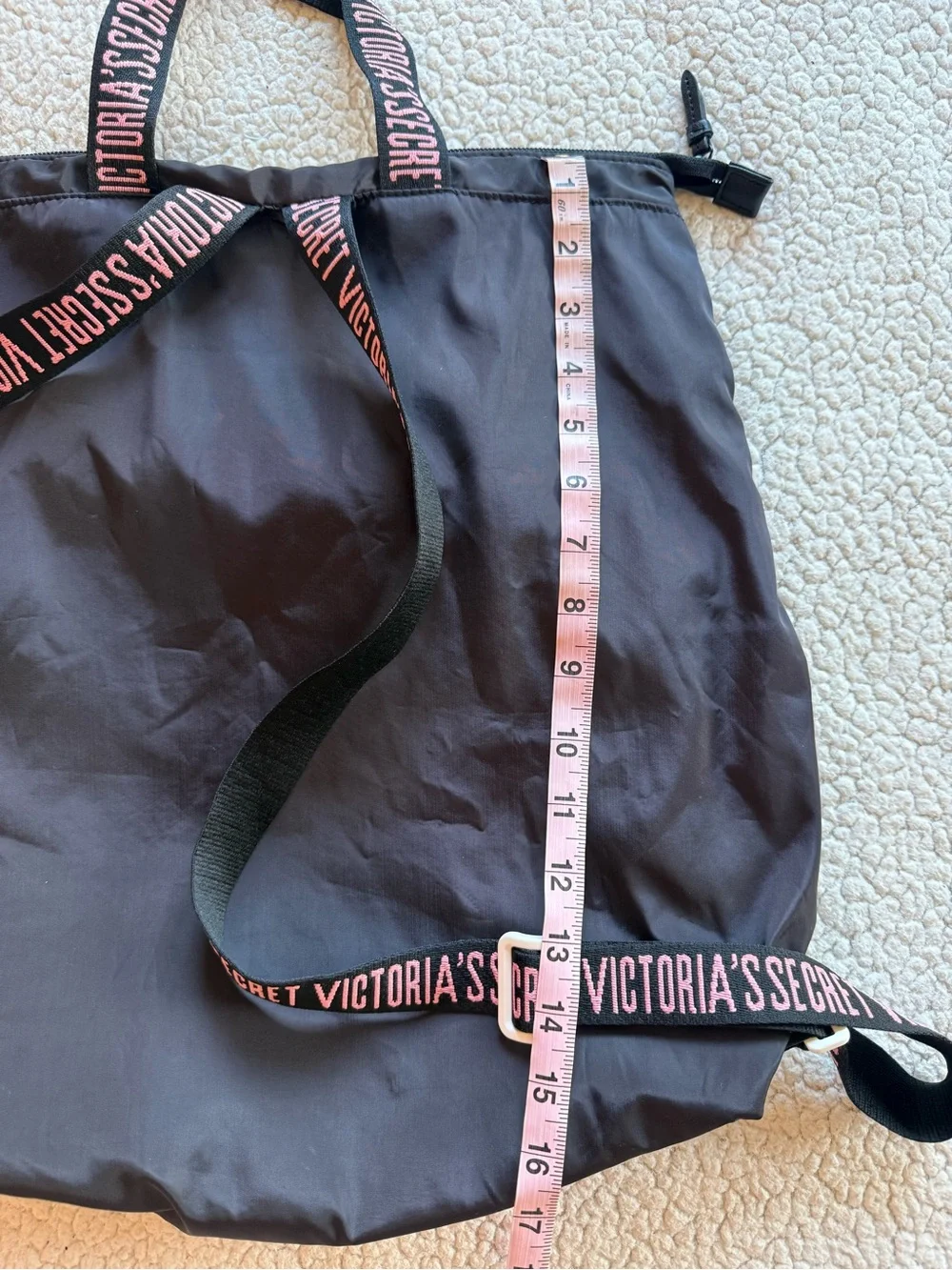 Victoria’s Secret 2019 Black Pink Stripe Logo Backpack Travel Bag